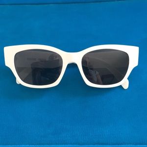 White framed CELINE Sunglasses Rectangular